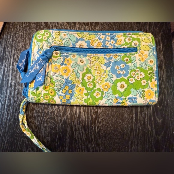 Vera Bradley Handbags - Vera Bradley English Meadow Blue and Green Floral Wristlet